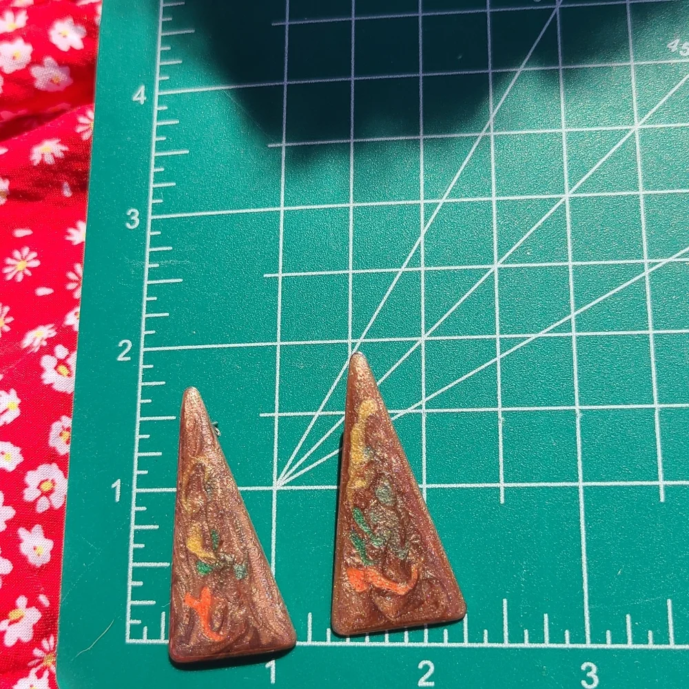 Vintage Multicolor Triangle Earrings